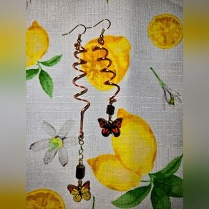 Handmade Butterfly Copper Earrings